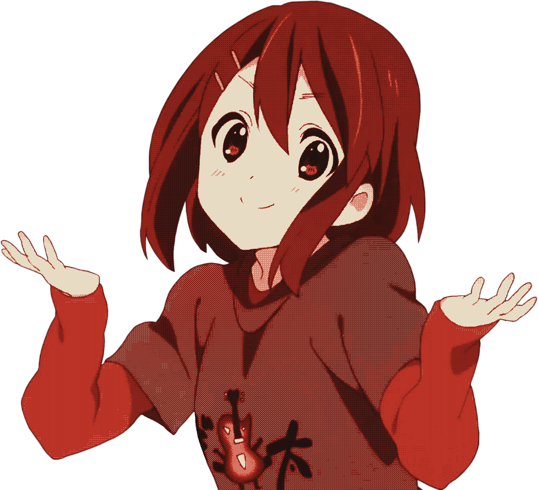 a shrugging anime girl, no idea either